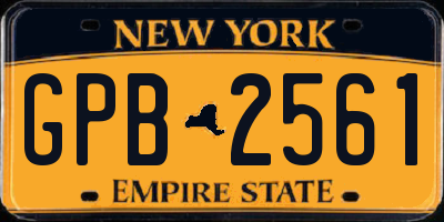NY license plate GPB2561
