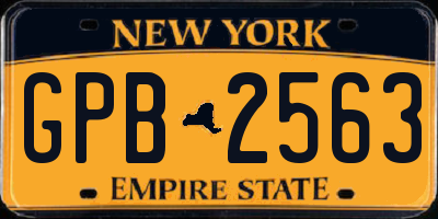 NY license plate GPB2563
