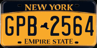 NY license plate GPB2564