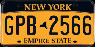 NY license plate GPB2566