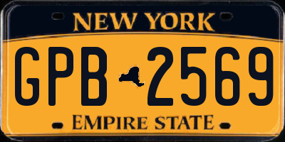 NY license plate GPB2569