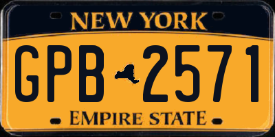 NY license plate GPB2571