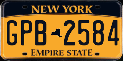 NY license plate GPB2584