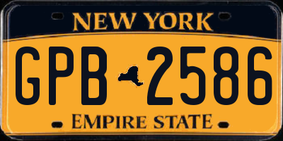 NY license plate GPB2586