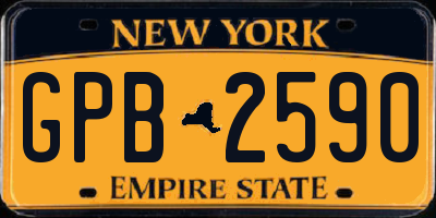 NY license plate GPB2590
