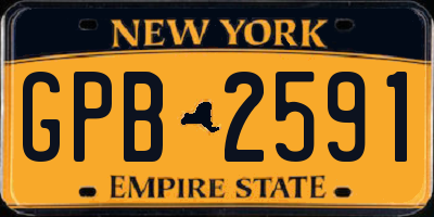 NY license plate GPB2591