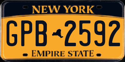 NY license plate GPB2592