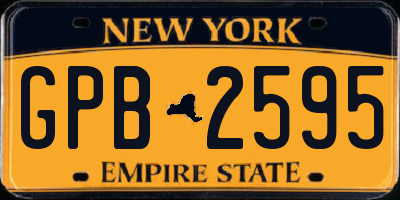 NY license plate GPB2595