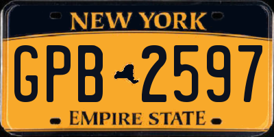 NY license plate GPB2597