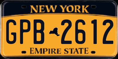 NY license plate GPB2612