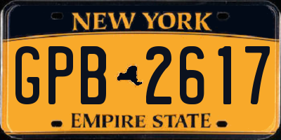 NY license plate GPB2617
