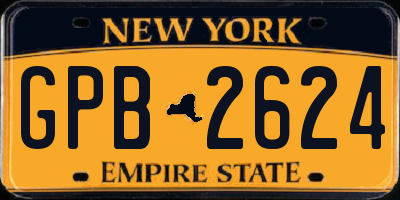 NY license plate GPB2624