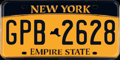 NY license plate GPB2628