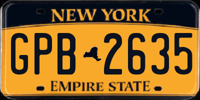 NY license plate GPB2635