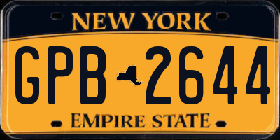 NY license plate GPB2644