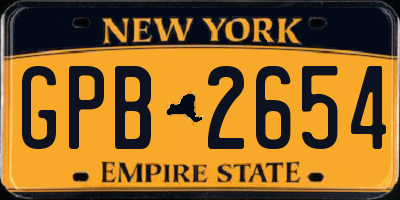 NY license plate GPB2654