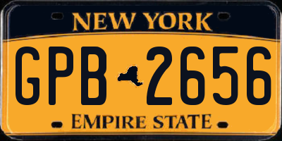 NY license plate GPB2656