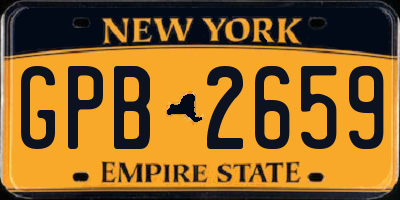 NY license plate GPB2659