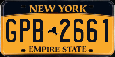 NY license plate GPB2661