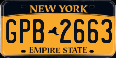 NY license plate GPB2663