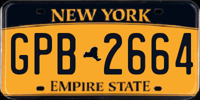 NY license plate GPB2664