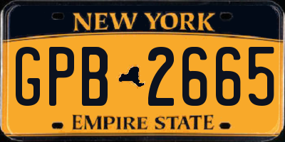 NY license plate GPB2665