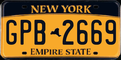 NY license plate GPB2669