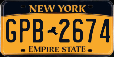 NY license plate GPB2674