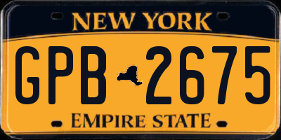 NY license plate GPB2675