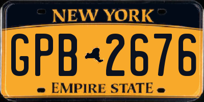 NY license plate GPB2676