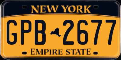 NY license plate GPB2677