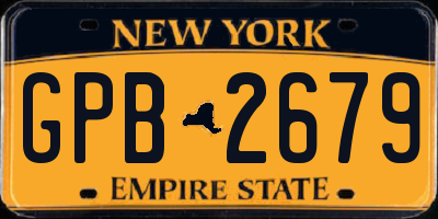 NY license plate GPB2679