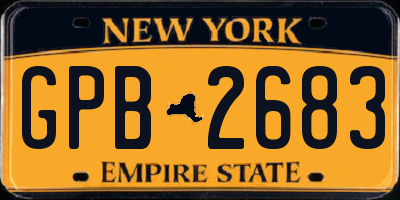 NY license plate GPB2683