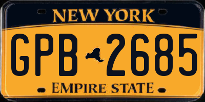NY license plate GPB2685