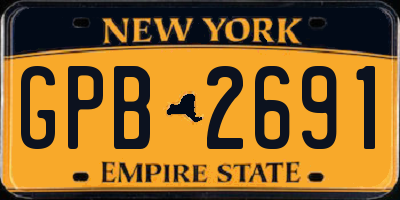 NY license plate GPB2691