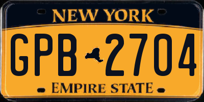 NY license plate GPB2704