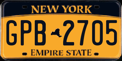 NY license plate GPB2705