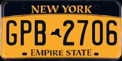 NY license plate GPB2706