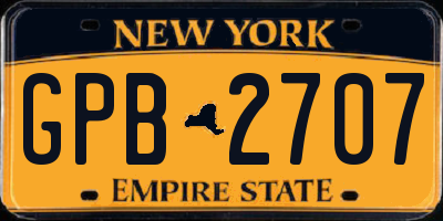 NY license plate GPB2707