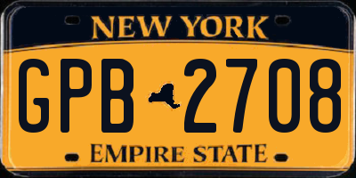 NY license plate GPB2708