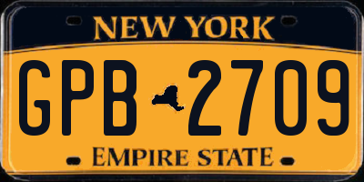 NY license plate GPB2709