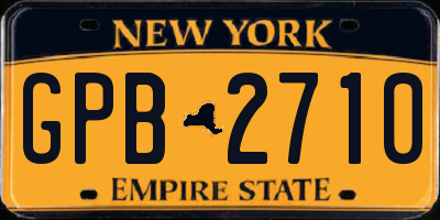 NY license plate GPB2710