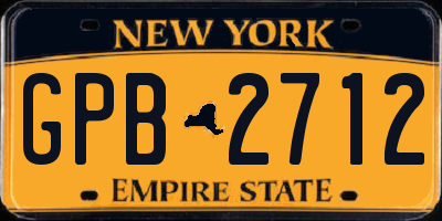 NY license plate GPB2712