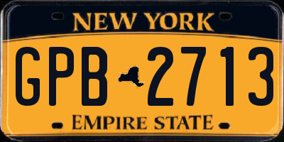 NY license plate GPB2713