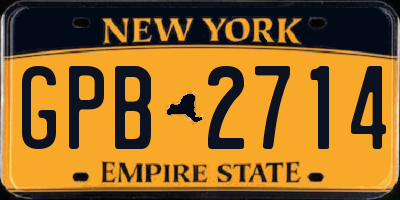 NY license plate GPB2714