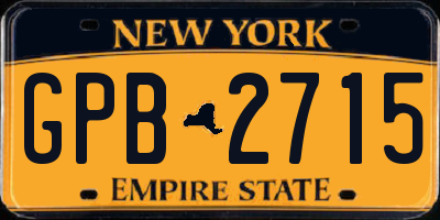 NY license plate GPB2715