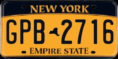 NY license plate GPB2716
