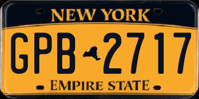 NY license plate GPB2717