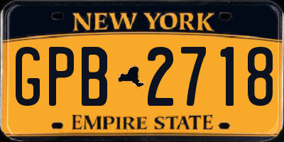 NY license plate GPB2718