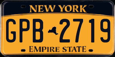 NY license plate GPB2719